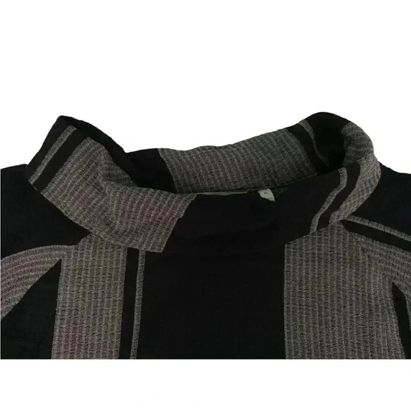 Soft Surroundings cowl neck tunic black/ grey zipper pockets size 1X - Picture 2 of 5
